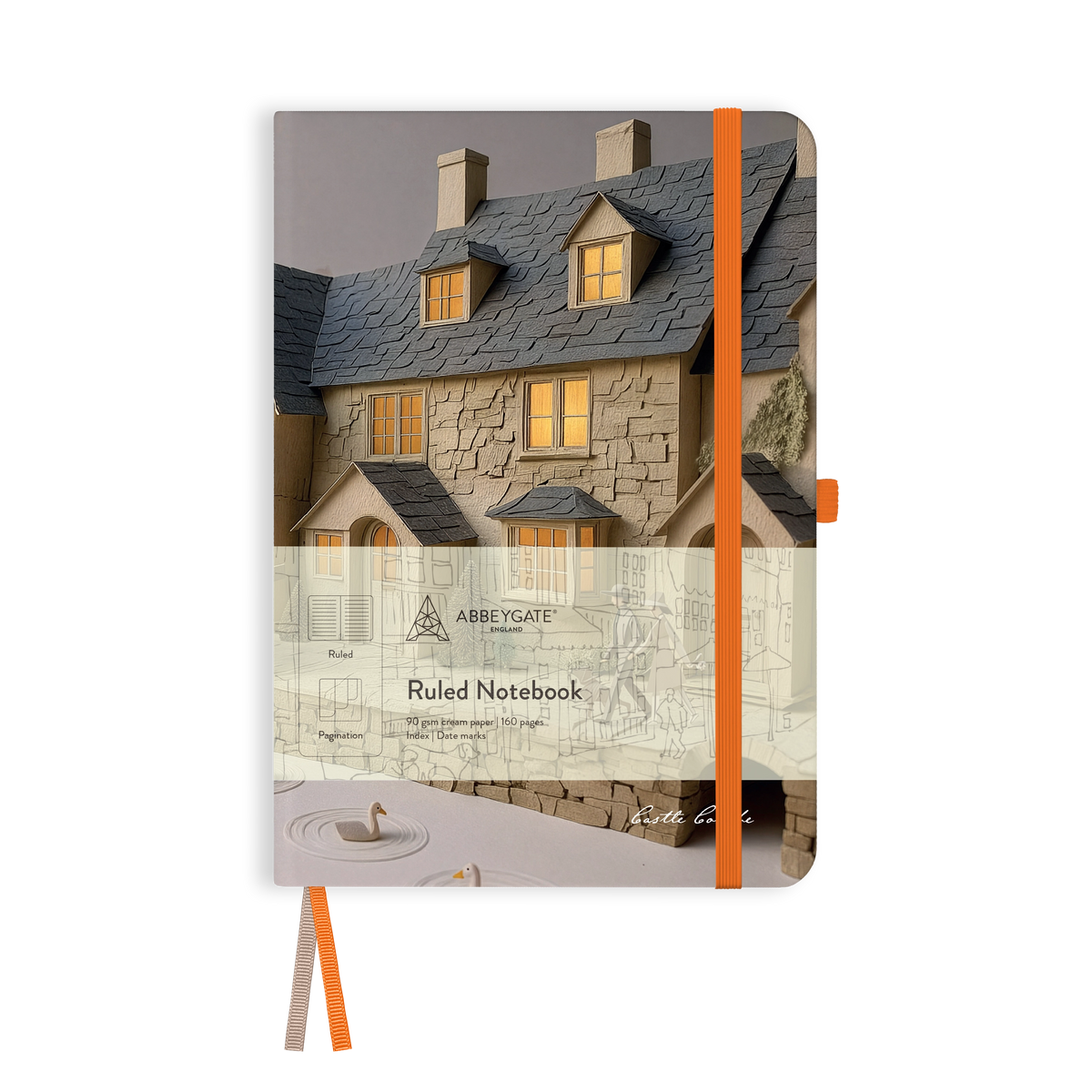 A5 Ruled Notebook with Illustrated hard cover - Castle Combe [TEST]