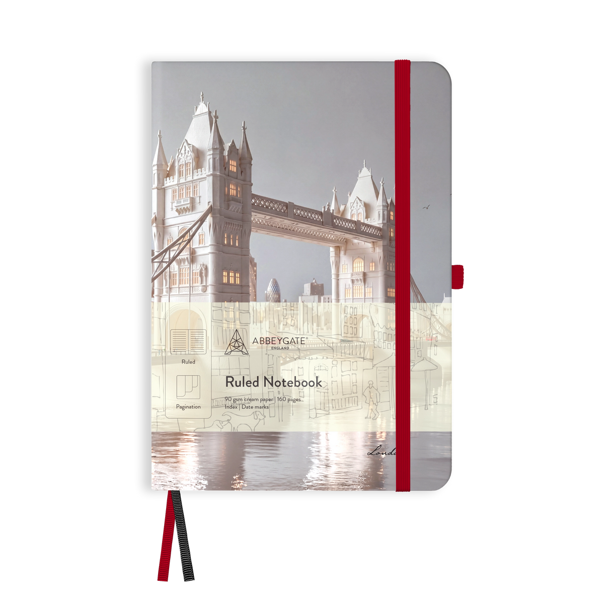 A5 Ruled Notebook with Illustrated hard cover - London [TEST]