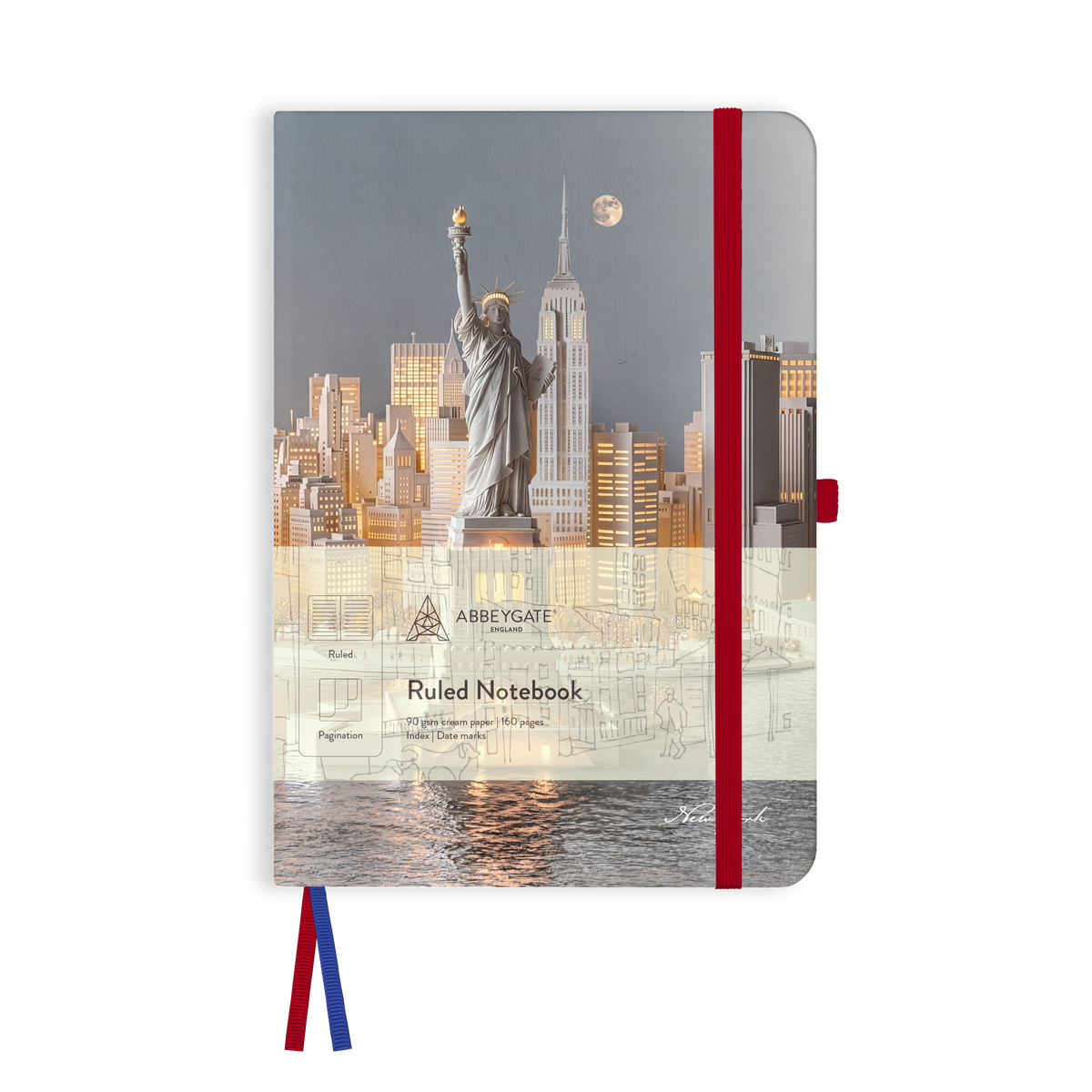 A5 Ruled Notebook with Illustrated hard cover - New York [TEST]