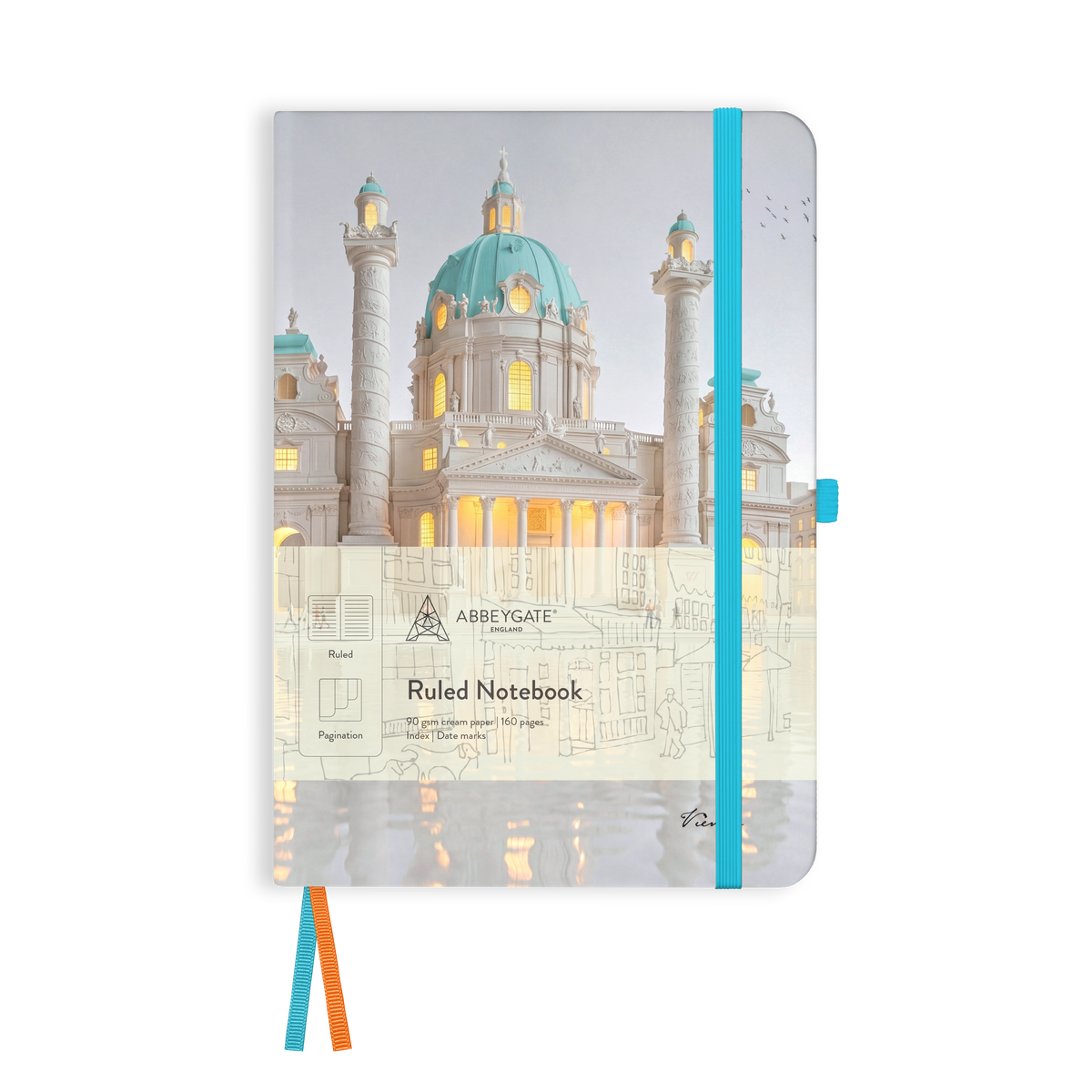 A5 Ruled Notebook with Illustrated hard cover - Vienna [TEST]