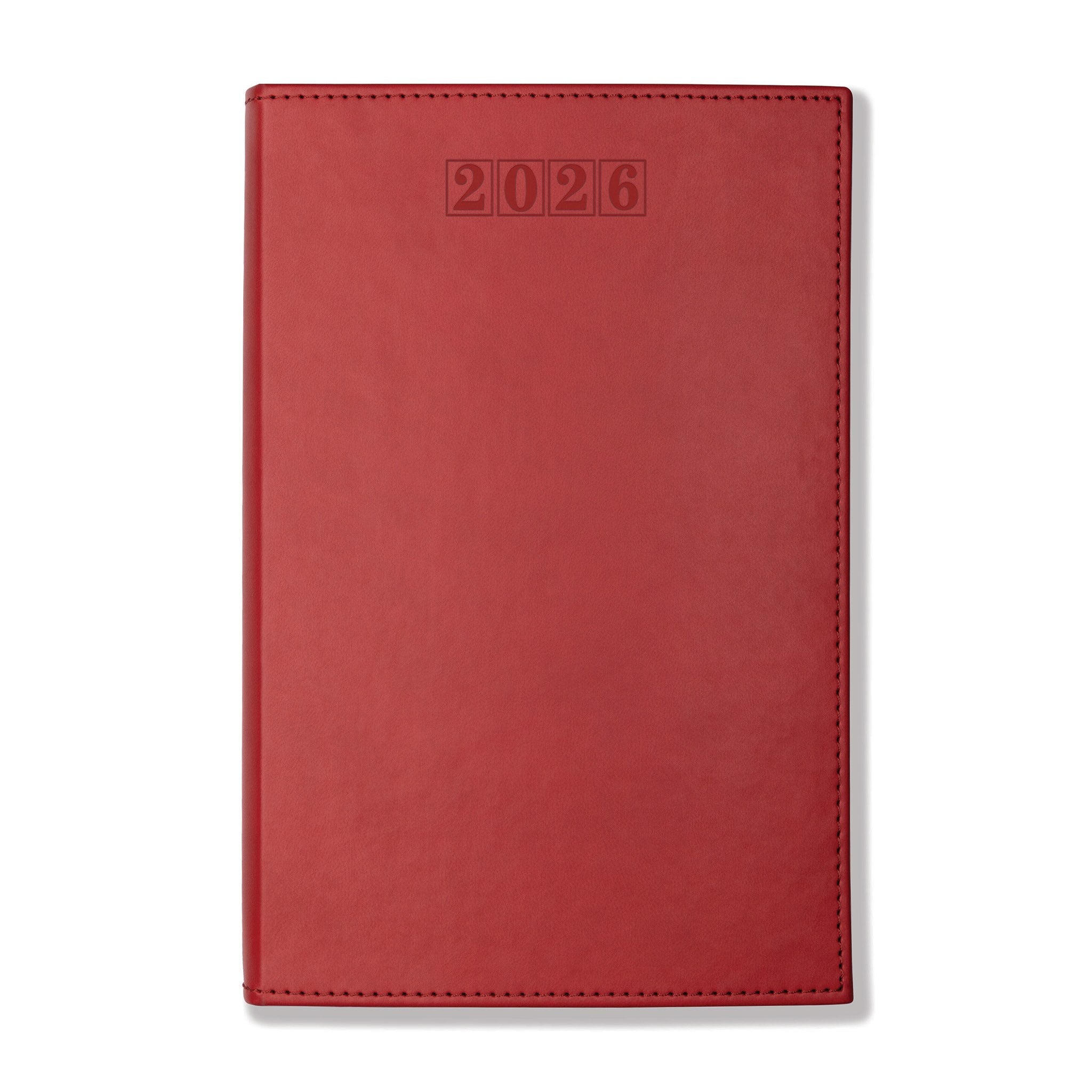Dorchester NewHide A5 Desk Diary, Week To View, Red
