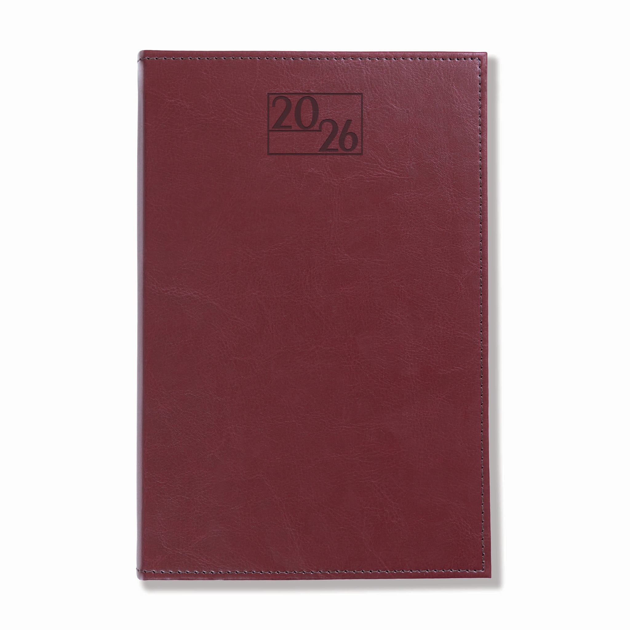 Harrogate SaharaHide Faux Leather A5 Diary, Day Per Page, Burgundy
