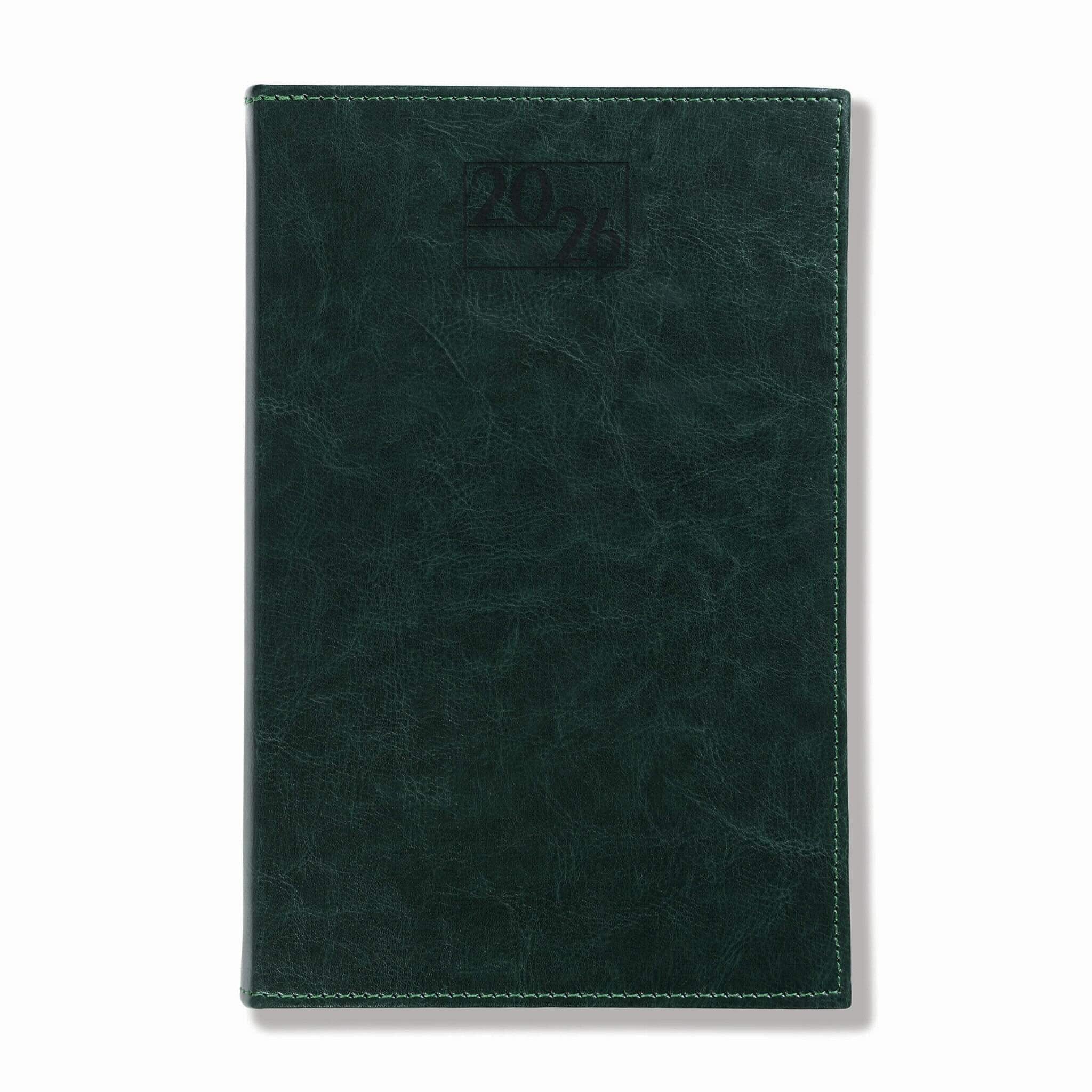 Harrogate SaharaHide Faux Leather A5 Diary, Day Per Page, Green
