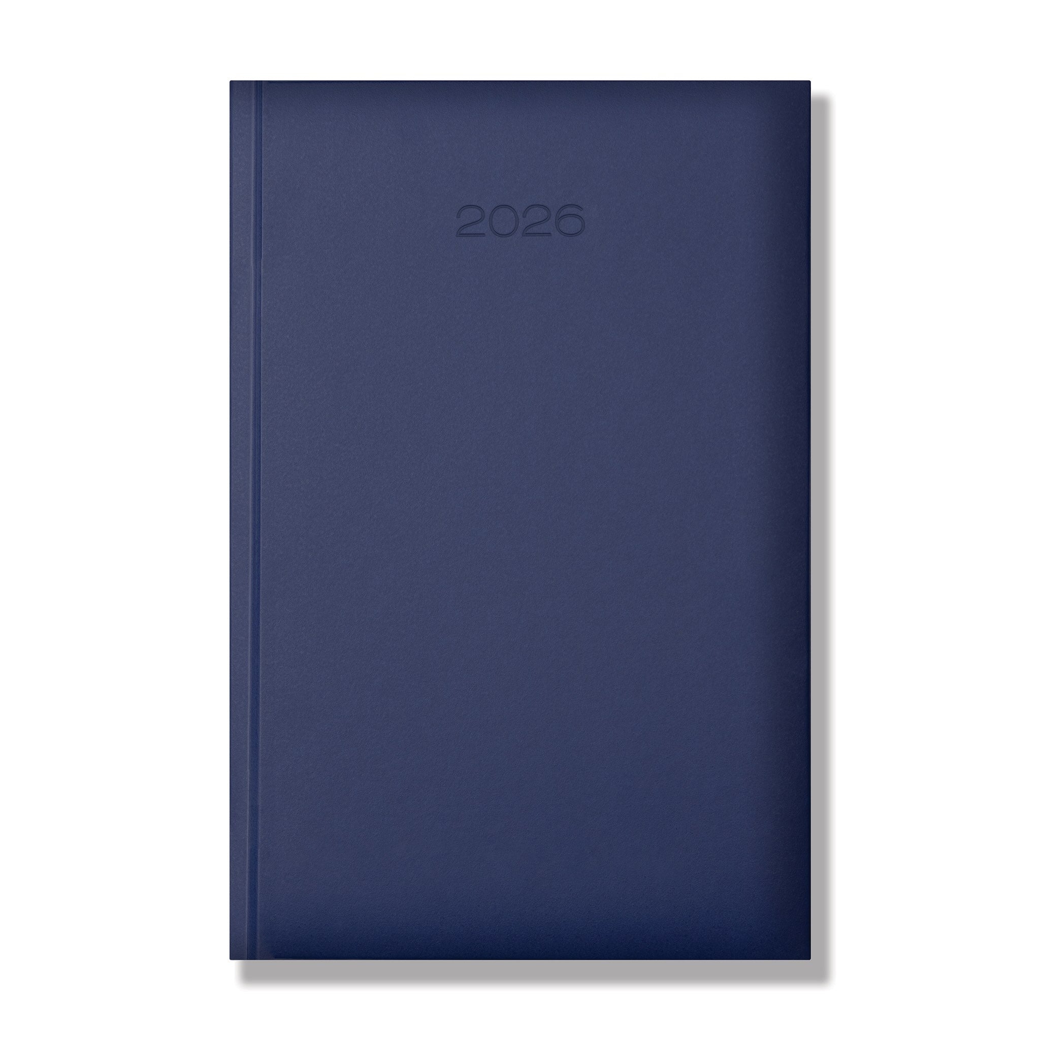 Lewes SmoothGrain A5 Desk Diary, Day Per Page, Blue