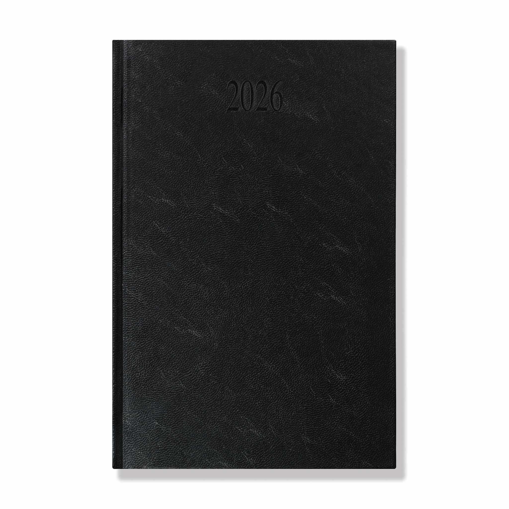 Richmond FineGrain A5 Desk Diary, Day Per Page, Black