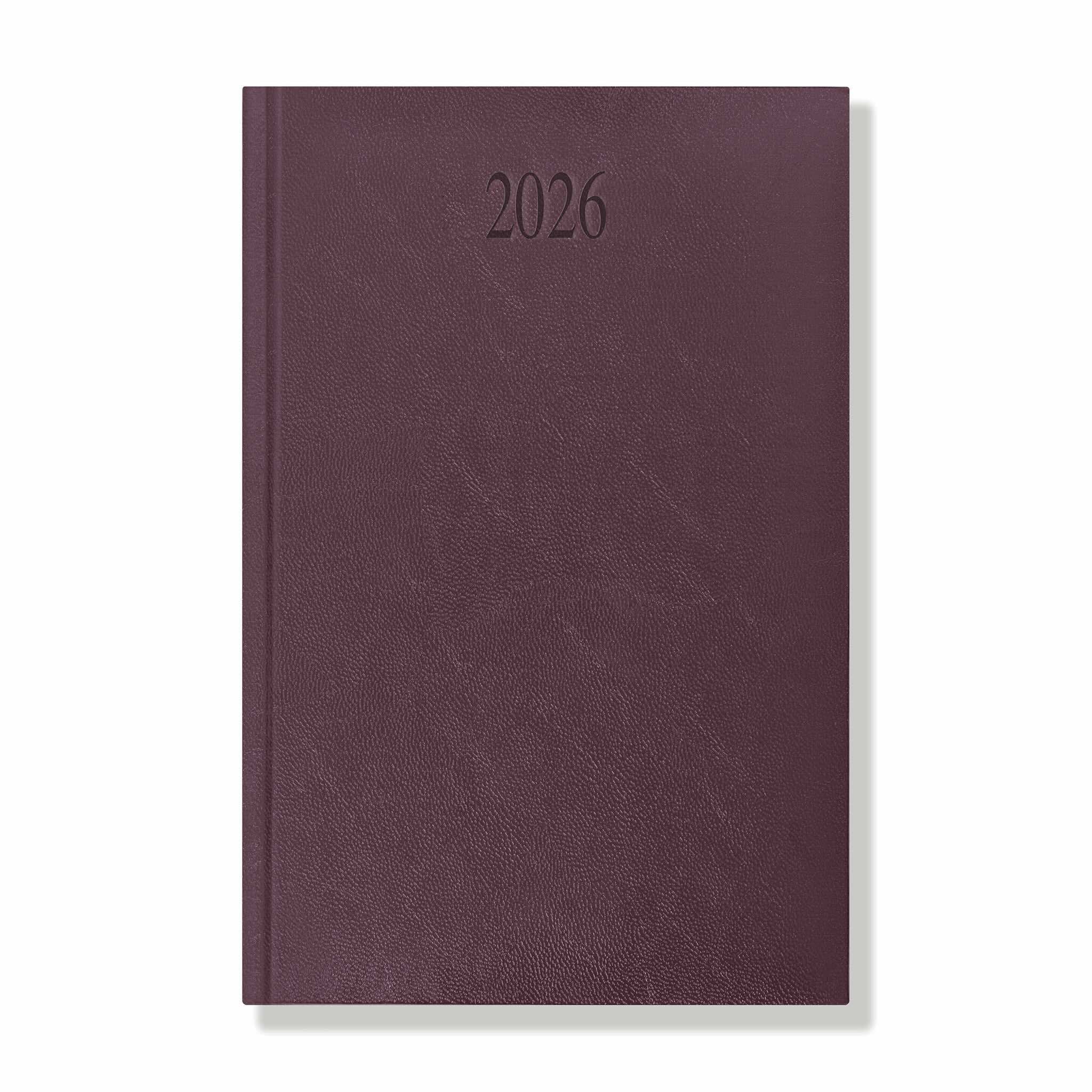 Richmond FineGrain A5 Desk Diary, Week To View, Burgundy