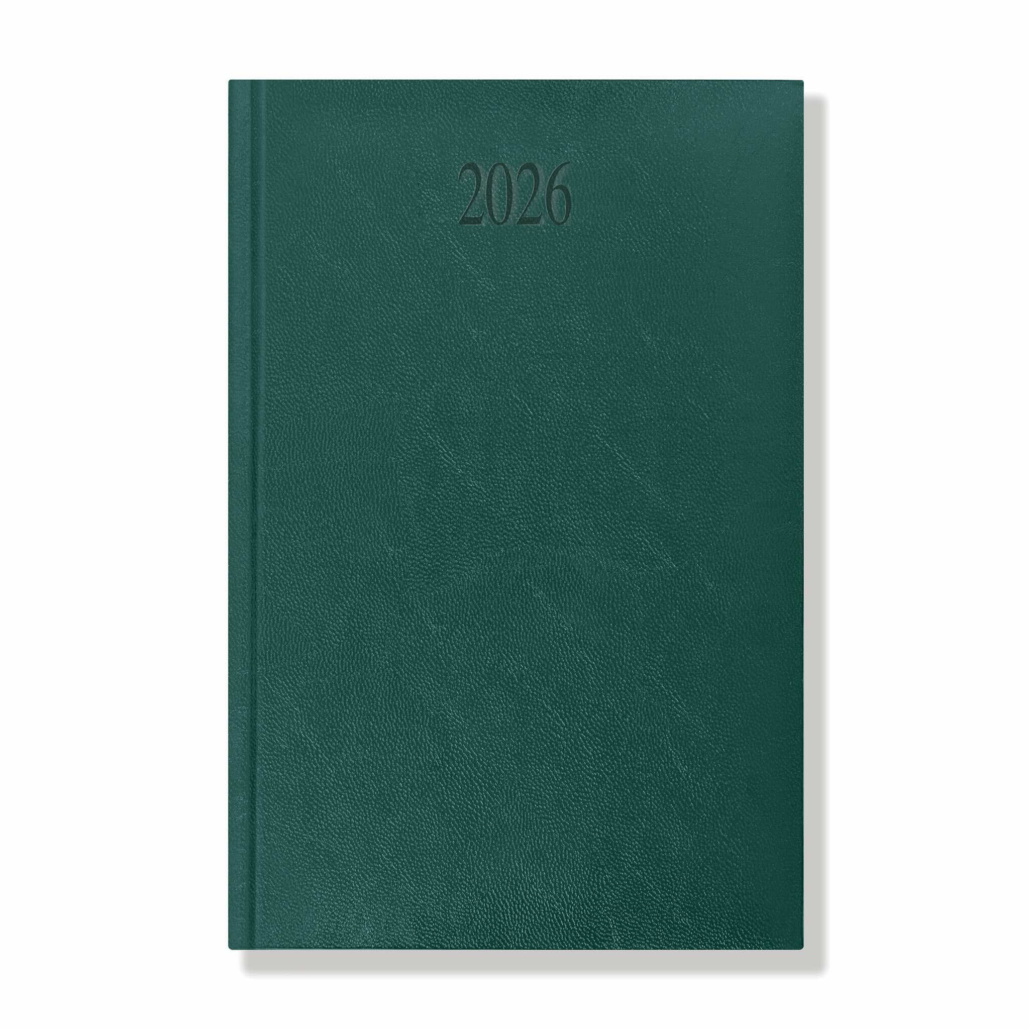 Richmond FineGrain A5 Desk Diary, Week To View, Green