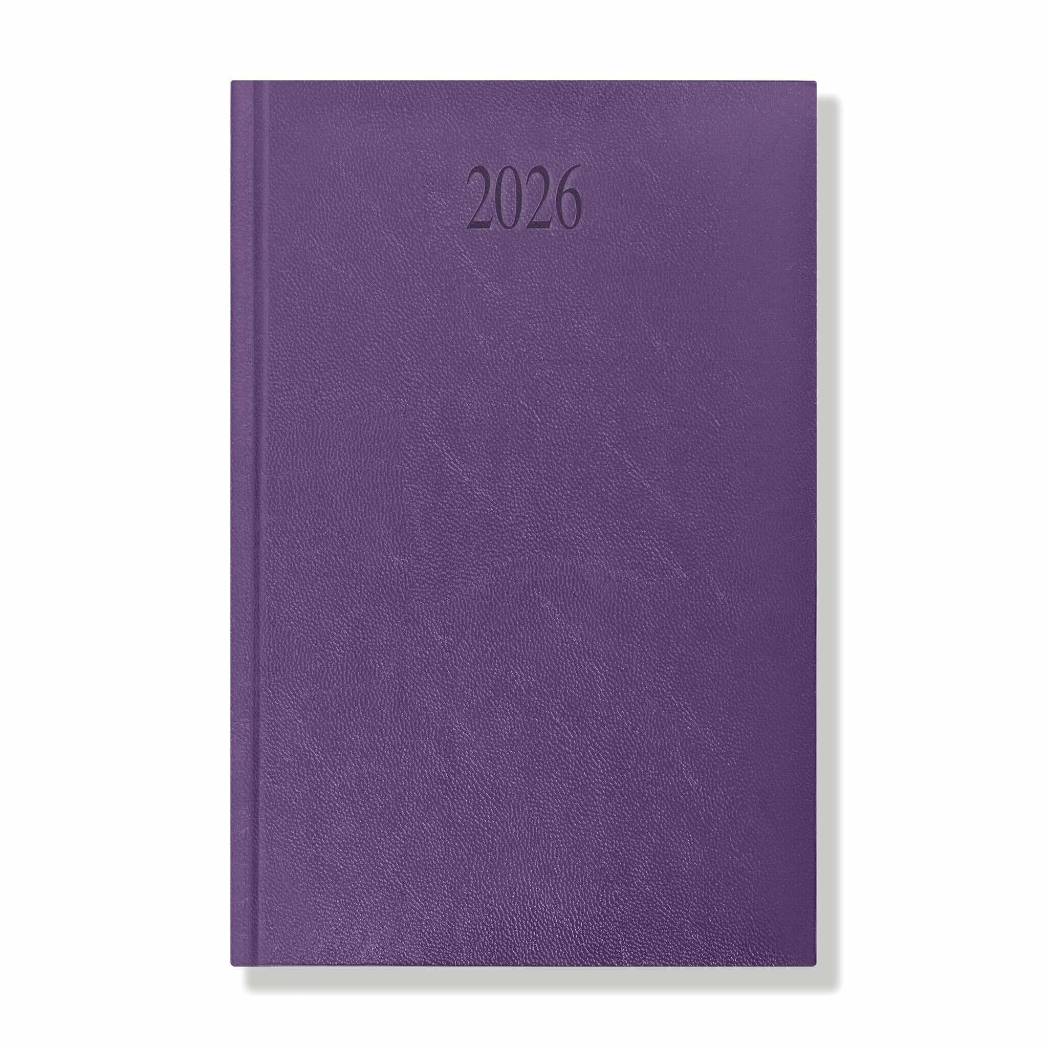 Richmond FineGrain A5 Desk Diary, Week To View, Purple