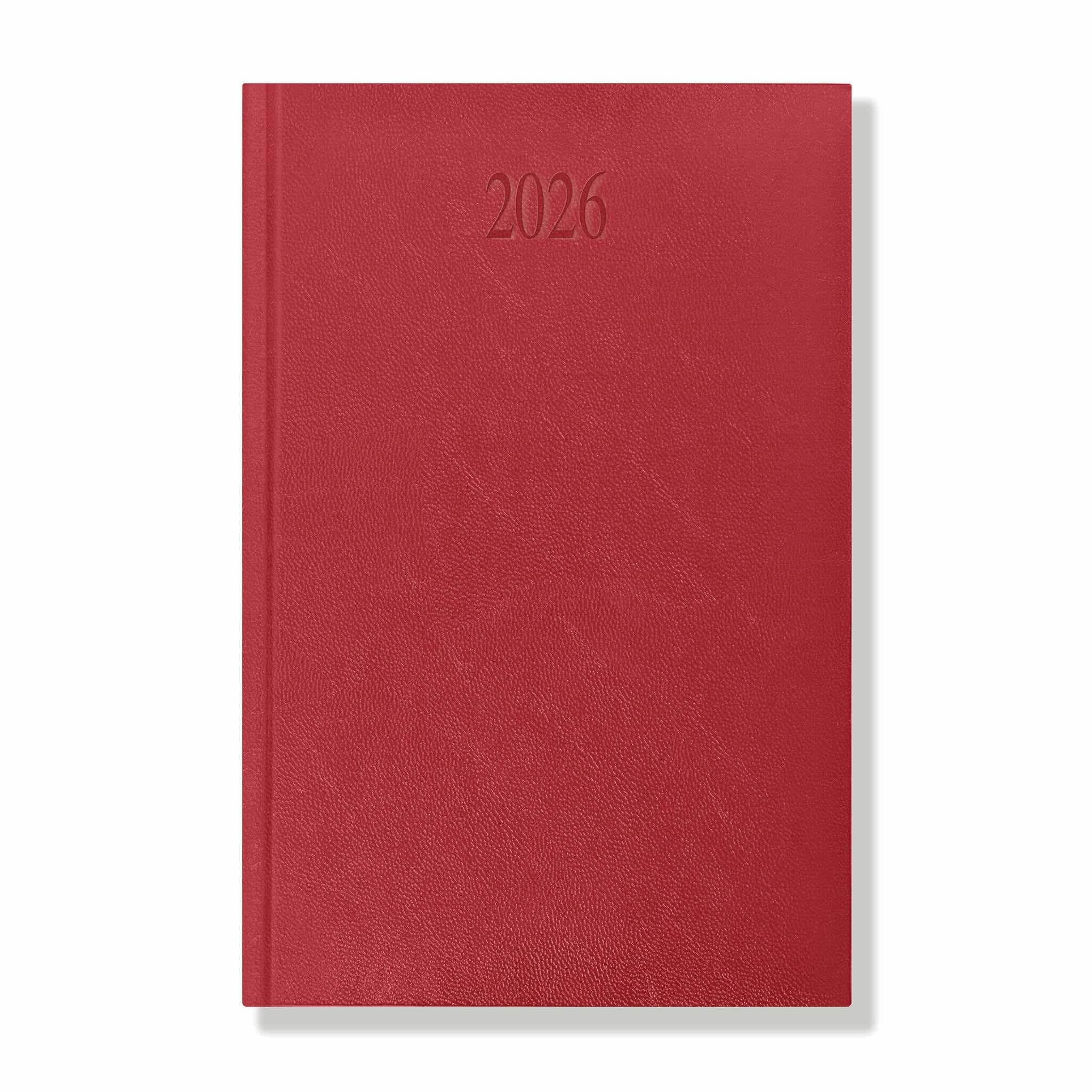 Richmond FineGrain A5 Desk Diary, Day Per Page, Red