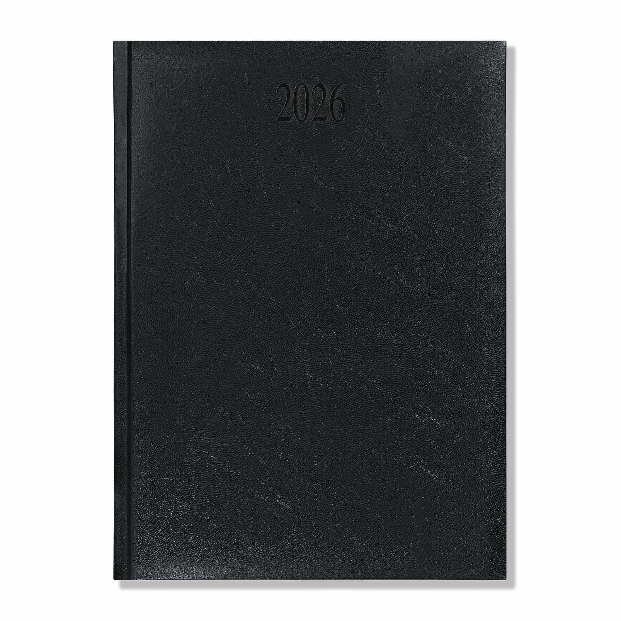 Richmond FineGrain Quarto Desk Diary, Day Per Page, Black