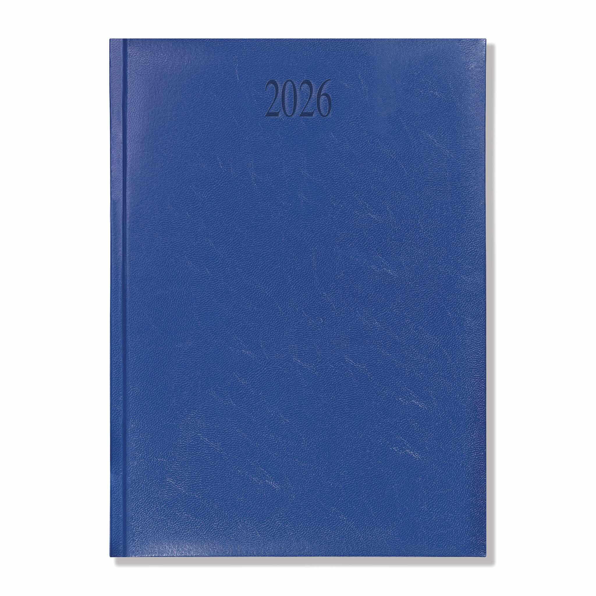 Richmond FineGrain Quarto Desk Diary, Day Per Page, Blue