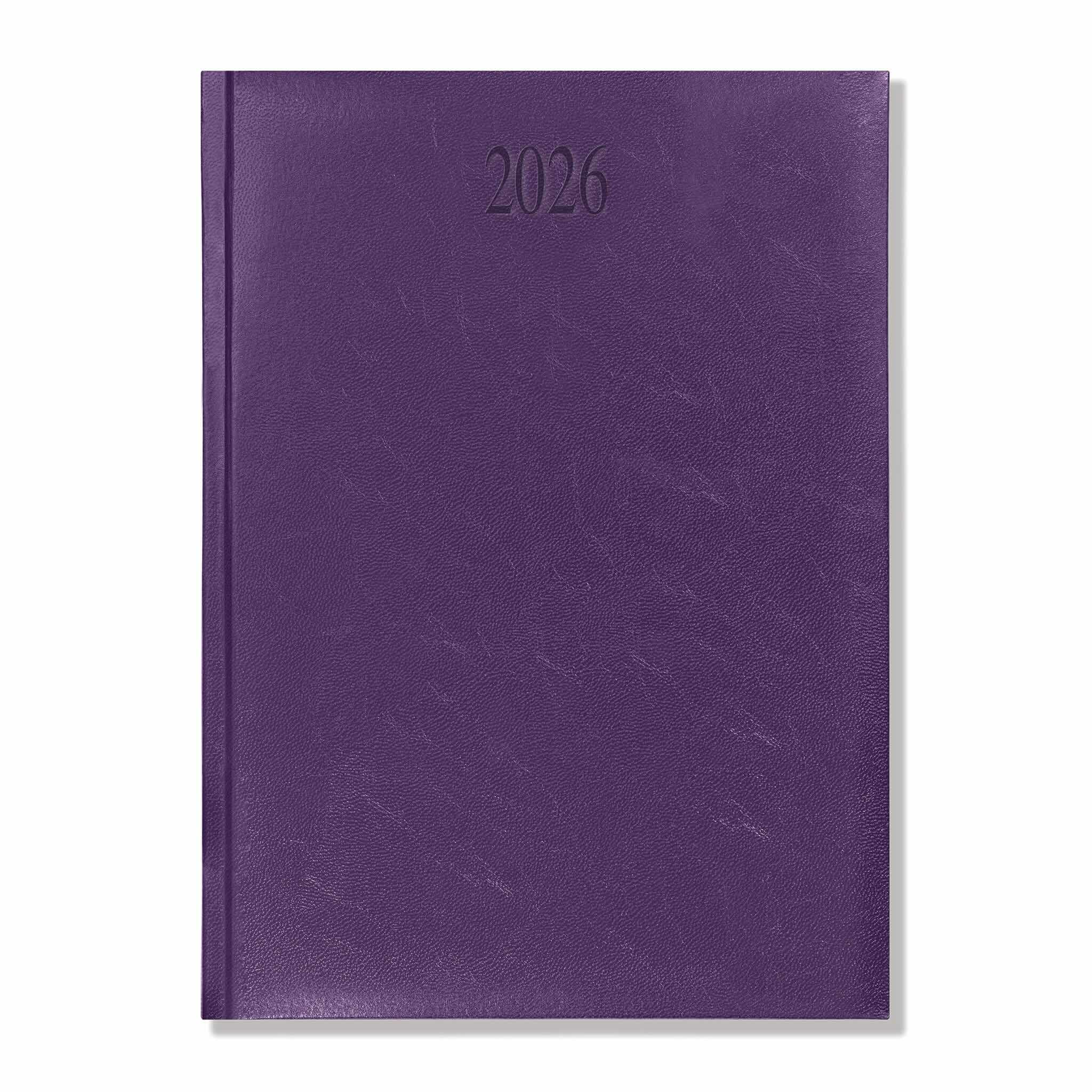 Richmond FineGrain Quarto Desk Diary, Day Per Page, Purple