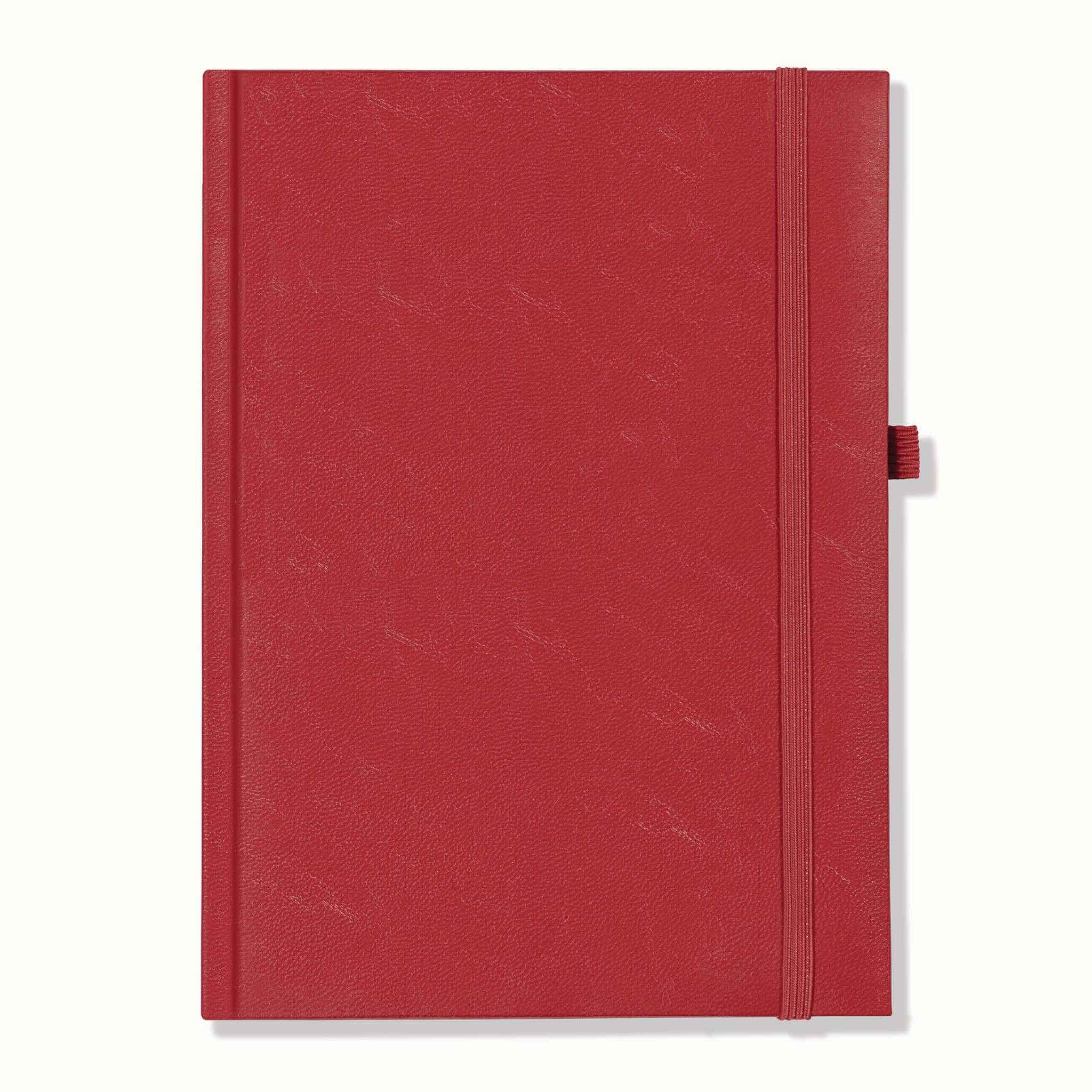 Richmond FineGrain Quarto Notebook, Feint Ruled, Red