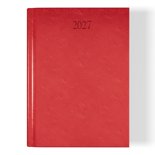 Richmond FineGrain A5 Desk Diary, Week To View, Red