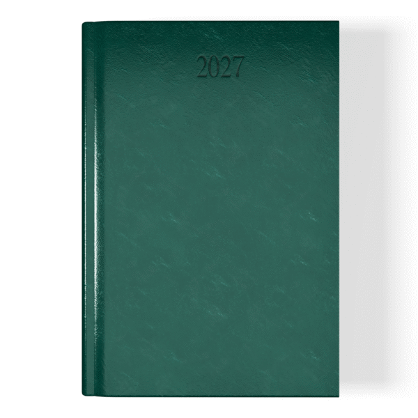 Richmond FineGrain A4 Desk Diary, Day Per Page, Green